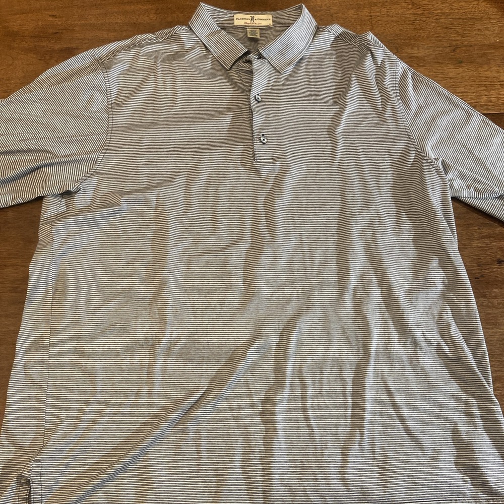Fairway & Greene‎ Polo Shirt Mens XLarge Black & White Stripes Lightweight